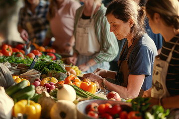 Wall Mural - community workshop on the benefits of plant-based diets