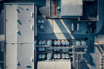 Wall Mural - drone shot of a modern industrial complex