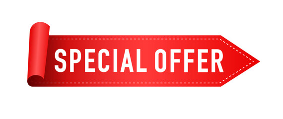 Poster - Special Offer label. Ribbon design template. Banner sale sign. Market special offer discount labels. Vector illustration