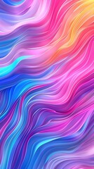 Canvas Print - Abstract modern background. Multicolored pink blue purple yellow waves. Neon gradient smartphone screensaver wallpaper