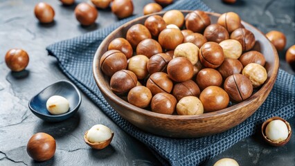 Sticker - Bowl of fresh hazelnuts.