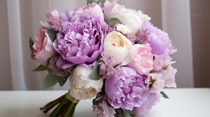 Sticker - Pastel Purple and Cream Floral Arrangement