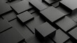 © Anditya - 3d cube geometric shape black color, design background