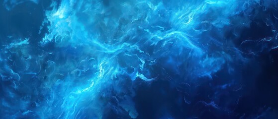 Wall Mural - A bright blue bokeh background with blurred lights, creating a festive and colorful atmosphere suitable for Christmas designs