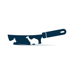 knife with camel and goat Muslim logo design, vector graphic symbol icon sign illustration