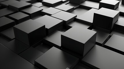 3d cube geometric shape black color, design background