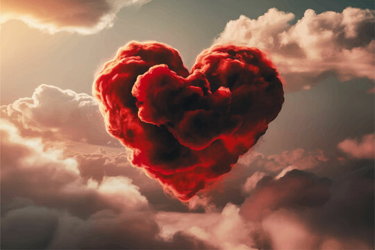 a heart shaped cloud with the words love in it