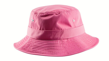 pink bucket hat isolated on white background