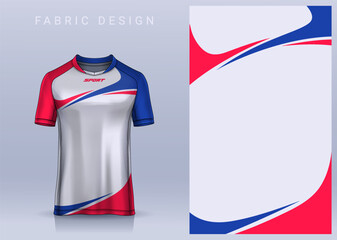 Wall Mural - Fabric textile design for Sport t-shirt, Soccer jersey mockup for football club. uniform front view.	