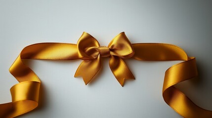 mustard ribbon and bow, cut out