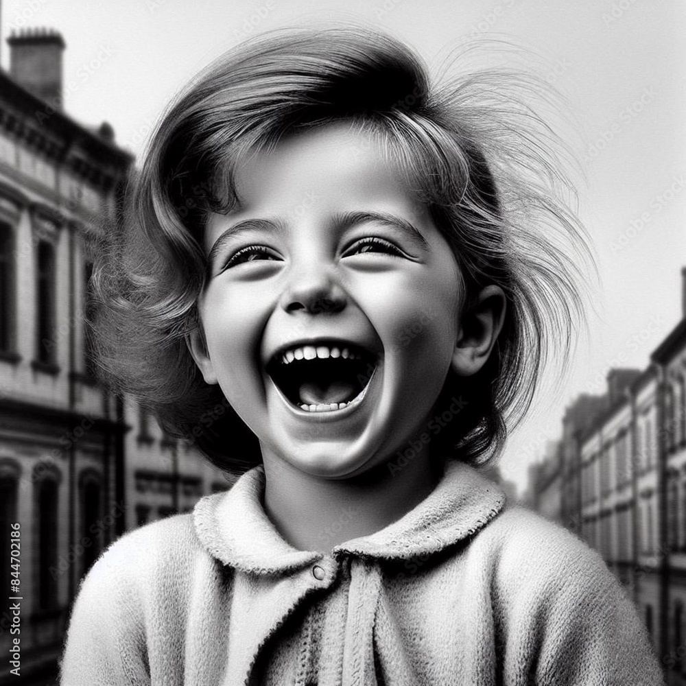 portrait of the most iconic laughing child Stock Photo | Adobe Stock