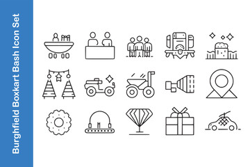 Poster - Burghfield boxkart bash day icon set with vector. 
