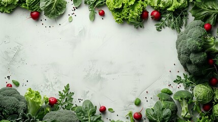 Wall Mural - Vivid Close-Up of Assorted Healthy Organic Vegetables on White Background, Highlighting Freshness, Color, and Nutritional Value for Healthy Living and Diet Concepts
