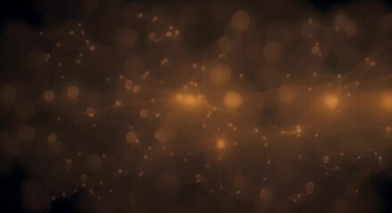 Poster - Golden strands of light form an intricate network, representing connections, data flow, or neural activity. The glowing nodes hint at the power and potential within this complex system