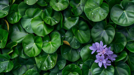 Wall Mural - close up of green leaves