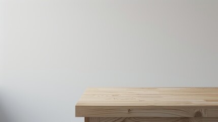 Empty birch desk isolated in a white studio