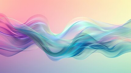 Wall Mural - A colorful wave with a pink and blue stripe