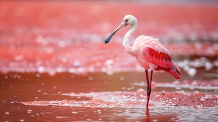 Poster - Pink bird at Red Lagoon