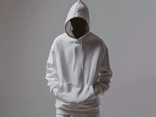 Wall Mural - White hoodie mockup with isolated background