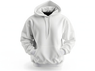 Wall Mural - White hoodie mockup with isolated background