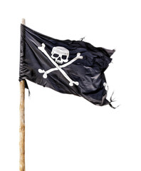 Canvas Print - Pirate Flag Isolated on Transparent Background
