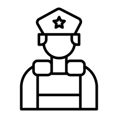 Sticker - Riot Police Vector Line Icon