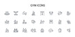 © zumrotul - Gym and fitness icon set.vector.Editable stroke.linear style sign for use web design,logo.Symbol illustration.