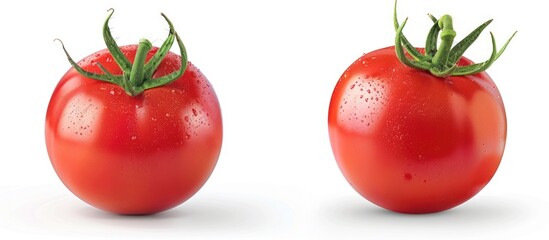 Wall Mural - Fresh red tomato isolated on a white background with clipping path