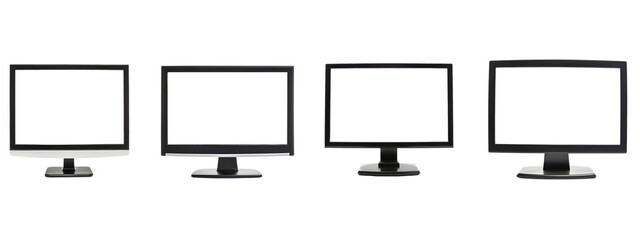 Poster - A blank screen monitor isolated on white transparent background, PNG File. Perfect for clipart