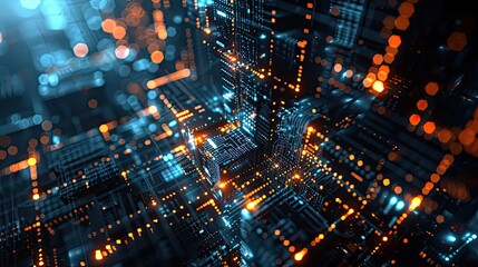 Aufkleber - Technology abstract background. background high tech. Concept technology, innovation, big data, Ai, network, business, modern, online