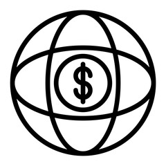 Poster - World Financial Vector Line Icon