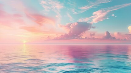 Poster - Pastel gradient summer wallpaper with soft colors