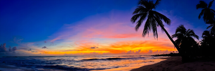 Nature Sunset Beach Web Banner Background, Web Cover Image, Footer Image
