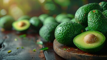 Wall Mural - Close-Up View of Fresh Organic Avocado Halves on White Background Highlighting Nutritional Benefits and Versatile Culinary Uses in Health-Conscious Diets