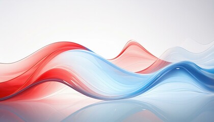 Wall Mural - Red, white and blue light waves on a white background. 