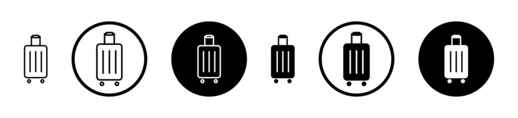 Wall Mural - Luggage line icon set. travel trip suitcase vector icon. Luggage bag icon suitable for apps and websites UI designs.