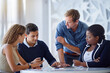 © ArcursPI/peopleimages.com - Business people, teamwork and cooperation with conversation, tablet and brainstorming in modern office. Staff, employees and coworkers with ideas, collaboration and documents for review or startup