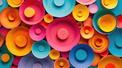 Poster - Colorful circles innovative geometric design with bright hues