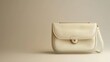 © Swaira - A sophisticated cream leather purse with a timeless , on a white background