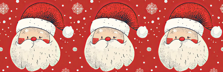 Wall Mural - christmas background pattern santa claus