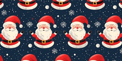 Wall Mural - Christmas background pattern santa claus