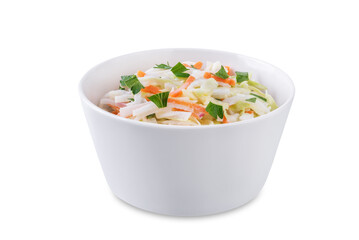 Poster - Radish cabbage coleslaw in a bowl on a white isolated background