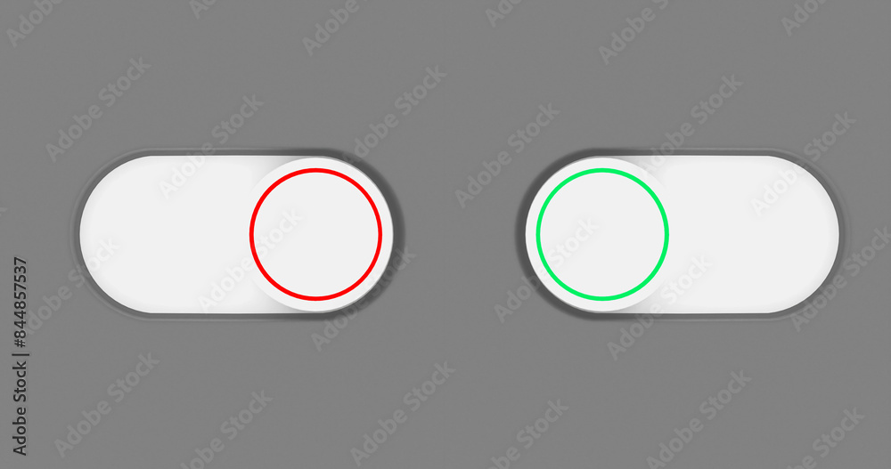 On and Off toggle switch buttons. Material design switch buttons set ...