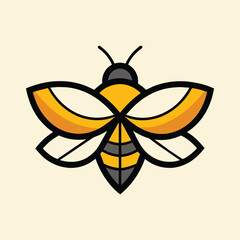 Wall Mural - A simple, modern logo design featuring a bees wings in a symmetrical pattern, A minimalist logo incorporating bee wings in a symmetrical design