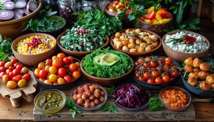 Vibrant Vegetable and Salad Spread