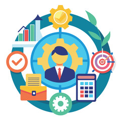 Poster - Professional Success: A Symbolic Representation of Efficient Business Operations, Create a symbol that evokes the professionalism and reliability of accounting services
