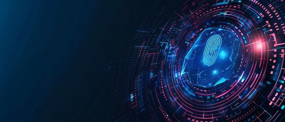 Poster - Digital Fingerprint Security Abstract Illustration