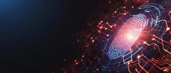 Poster - abstract digital fingerprint on circuit board background