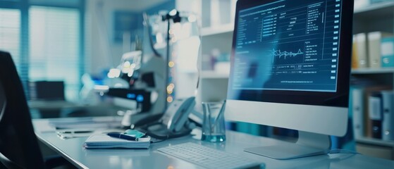 Poster - A Close-Up View Of A Modern Computer In A Laboratory Setting