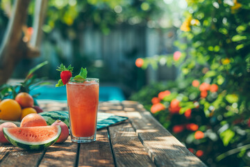 watermelon juice beach summer refreshing drink